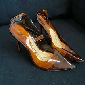 Toffee Brown PVC Heels —Azalea Wang Sz 10
